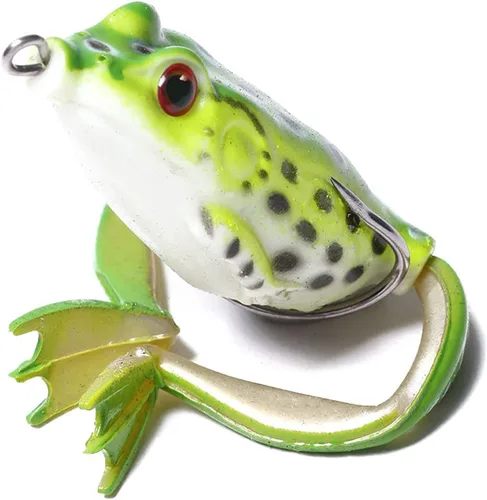 Miniatura 2 de Señuelo de rana, señuelos de pesca de topwater, señuelos de rana para pesca de lubina, cebos suaves de rana de agua superior con señuelos de pesca