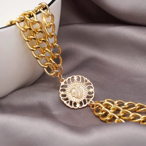 Miniatura 6 de Glamorstar Cinturón de cadena multicapa para mujer, estilo bohemio, cadena para el vientre, cadena de bikini