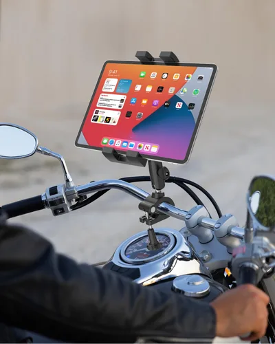 Miniatura 4 de Soporte para tableta de bicicleta, soporte para tableta de motocicleta con brazo de metal, abrazadera de bicicleta con ajuste de 360 grados