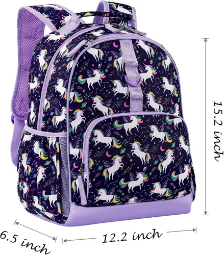 Miniatura 2 de Choco Mocha Mochila de jardín de infantes de 15 pulgadas para niños, Unicornio espacial, morado