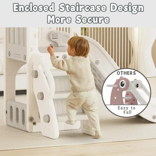 Miniatura 3 de XJD Tobogán 5 en 1 para Niños Pequeños, Tobogán para Niños Pequeños de 1-3 Años, Conjunto de Juegos para Exteriores e Interiores para Niños Pequeños