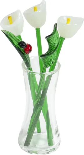Miniatura 7 de Red Co. Ramo decorativo de vidrio con flores preciosas y jarrón, en caja de regalo – Ramo de verano