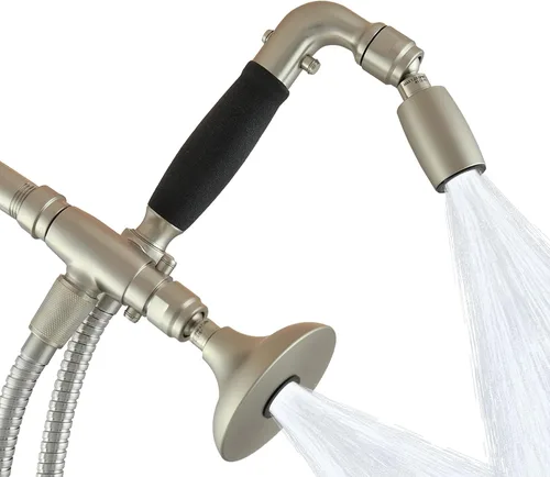 High Sierra Showerheads® Kit combinado de cabezal de ducha de metal de 4 vías y mano. Cuenta con el cabezal de ducha High Sierra Half Dome y el