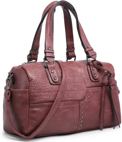 Miniatura 8 de Dasein Bolso para mujer de cuero vegano suave, diseño de barril, grande, tipo "hobo", con asa superior, bolso de trabajo, de mano, de hombro