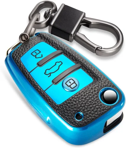 Miniatura 47 de para llavero de Cadillac con funda de TPU con superficie granulada y cuerda trenzada metálica, funda de llavero mejorada para 2020 en adelante CT4