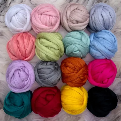 Miniatura 5 de Revolution Fibers Lana Corriedale teñida 8.2 onzas de parte superior de lana peinada de alta calidad 26 micras, 100% lana Corriedale pura
