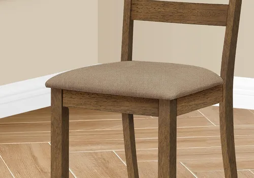 Miniatura 4 de Monarch Specialties I 1313 - Silla de comedor, 2 unidades, laterales, tapizada, cocina, comedor, tela, patas de madera, marrón, beige, transición