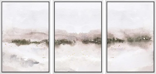 Miniatura 159 de SIGNWIN Lienzo enmarcado para pared, juego de arte tranquilo con reflejo de lago, acuarela, montaña y agua, ilustraciones modernas, arte abstracto
