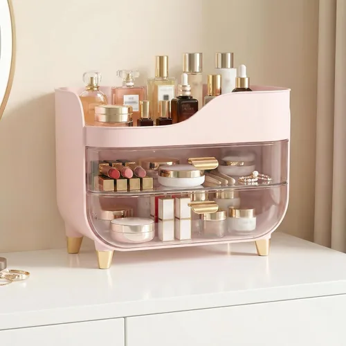 Miniatura 3 de Organizador de maquillaje para tocador con cajones grandes y suaves, organizador de cuidado de la piel extra grande para encimera de baño y tocador
