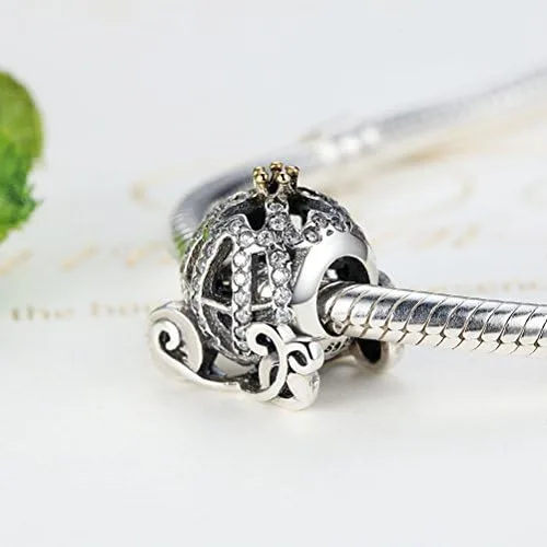 Miniatura 4 de BISAER Abalorio de plata de ley 925 con cuentas de cristal azul Hamsa para pulsera Pandora
