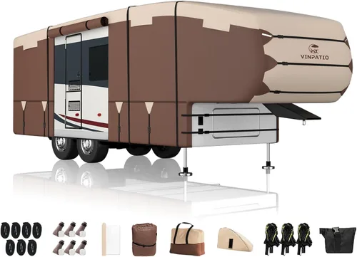 Miniatura 21 de VINPATIO - Cubierta resistente para remolque, cámper, Toy Hauler, caravana de 22 a 24 pies. de 7 capas, con correas resistentes al viento, cubiertas