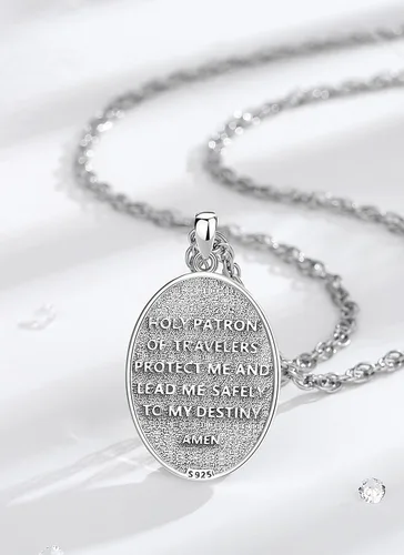 Miniatura 98 de CELESTIA Medallas de plata de ley 925 San Miguel/San Cristóbal/San Benito/San Gabriel/Virgen María/Jesús/Caravaca/Metatrón/Sello de los Siete
