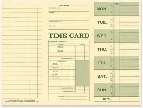 Miniatura 2 de NextDayLabels - Tarjeta de tiempo semanal de asistencia de empleados, fabricada en los Estados Unidos (paquete de 50)