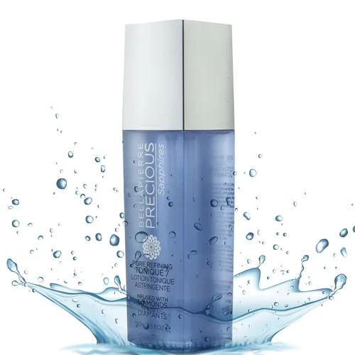 Bellapierre Precious Sapphires - Tonique de refinación de poros con infusión de diamante, tóner natural que elimina suavemente el maquillaje y los