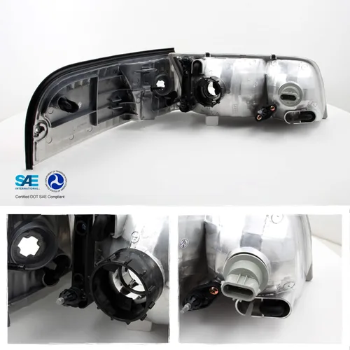 Miniatura 2 de AKKON - Juego de 4 faros delanteros transparentes de repuesto para Ford Crown Victoria con lámparas de esquina, 4 piezas izquierda + derecha