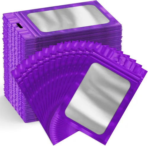 Miniatura 7 de Funfery Paquete de 300 bolsas resellables para almacenamiento de alimentos, bolsas transparentes de Mylar, bolsa de embalaje, comestibles, bolsa a