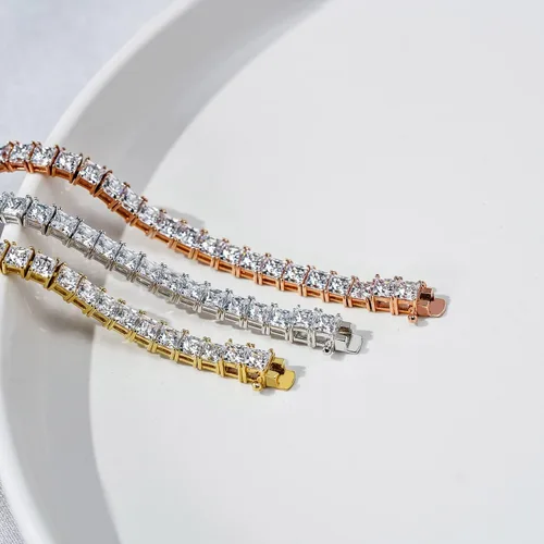 Miniatura 3 de Tienda Collection Pulsera de tenis de plata chapada en oro amarillo con circonita cúbica de elementos infinitos (0.197 in), 7.25 pulgadas