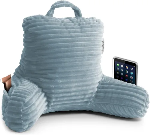 Miniatura 23 de Nestl Almohada de lectura para niños y adolescentes con espuma viscoelástica triturada, almohadas de respaldo de felpa de corte lujoso para leer