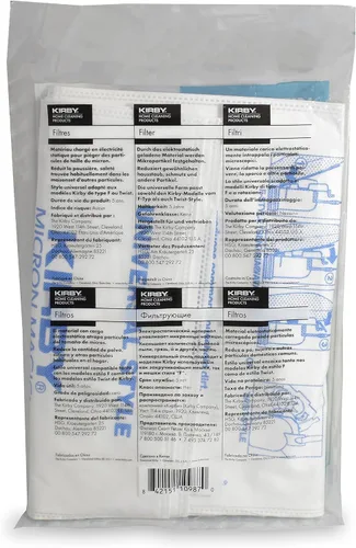 Miniatura 2 de Kirby Micron Magic - Bolsas de filtro HEPA (2 unidades) Parte #205811 OEM original de Kirby Compatible con Avalir, Sentria, serie G Estilo F