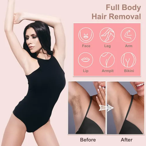 Miniatura 5 de Kit de depilación para mujer, mini calentador de cera, kit de cera dura con cuentas de 14 onzas, depilación portátil para cara, axilas, cejas