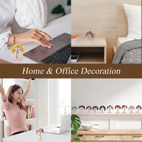 Miniatura 6 de Árbol de cristal para mujer, hecho a mano, árbol de la vida, piedras de cristal curativas para el hogar, oficina, escritorio, decoración de mesa