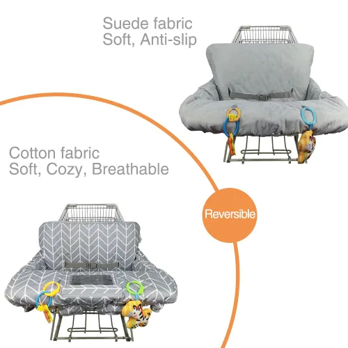 Miniatura 5 de Funda para carrito de la compra para bebé ICOPUCA, funda para silla alta de algodón, reversible, lavable a máquina para bebés, niños pequeños, niños