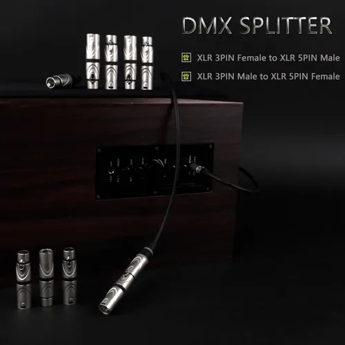 Miniatura 2 de Adaptador XLR macho a hembra, 3PIN a 5PIN - Divisor de extensión de micrófono de audio DMX