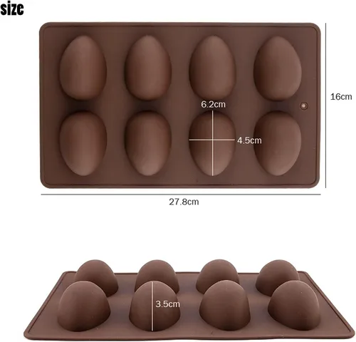 Miniatura 2 de 2 piezas de moldes de silicona en forma de huevo, moldes de silicona para gelatina, galletas, chocolate y caramelo para hornear para decoración