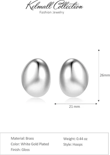 Miniatura 67 de KELMALL Aretes tipo argolla de oro de 14 quilates para mujer, hipoalergénicos, gruesos, redondos, no se deslustra, para orejas sensibles