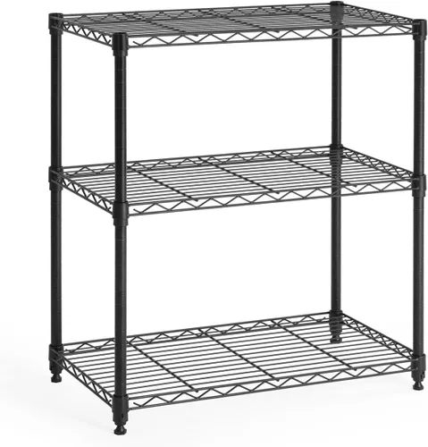 CAPHAUS - Estantería de alambre ajustable de 3/4/5 niveles, estante de almacenamiento de acero, estante de rack, organizador de almacenamiento para