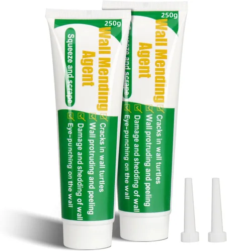 Reparación de agujeros de masilla de pared de 17.64 oz, agente reparador de pared seguro, kit de reparación de paneles de yeso con boquilla,