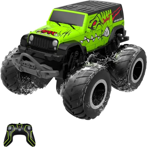 Miniatura 12 de STEMTRON Coche de control remoto anfibio 2.4GHz 1:20 todo terreno todoterreno RC coche control remoto barco regalos para niños niños rojo Rojo Suv