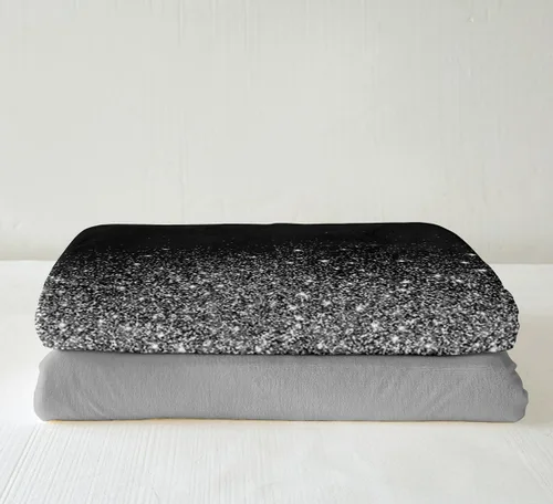 Miniatura 4 de Manfei Manta con purpurina negra y gris para decoración de habitación de niños, niñas, adolescentes, manta moderna de arte abstracto para sofá