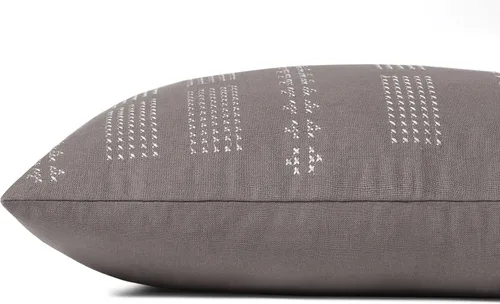Miniatura 3 de Loloi Jean Stoffer x William Collection PJS0007 - Funda con almohada de plumón (13 x 21 pulgadas), color gris