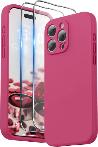 Miniatura 17 de SURPHY Funda diseñada para iPhone 15 Pro Max con protector de pantalla y cordón, correa de teléfono y funda de silicona líquida para teléfono