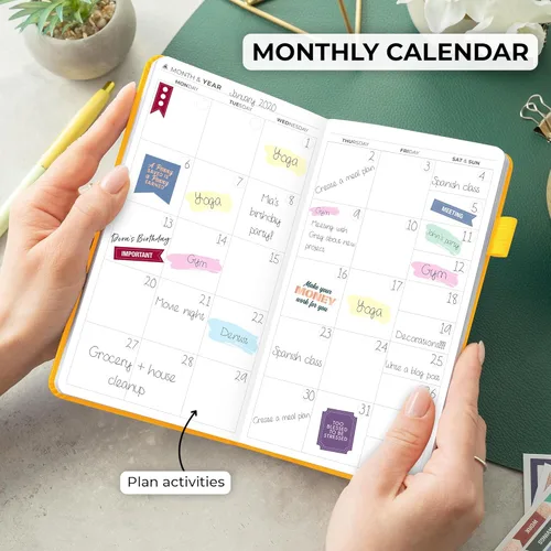 Miniatura 4 de Clever Fox Agenda de bolsillo semanal – Agenda mensual sin fecha y calendario, mini planificador perfecto para bolso, 3.7 x 6.7 pulgadas
