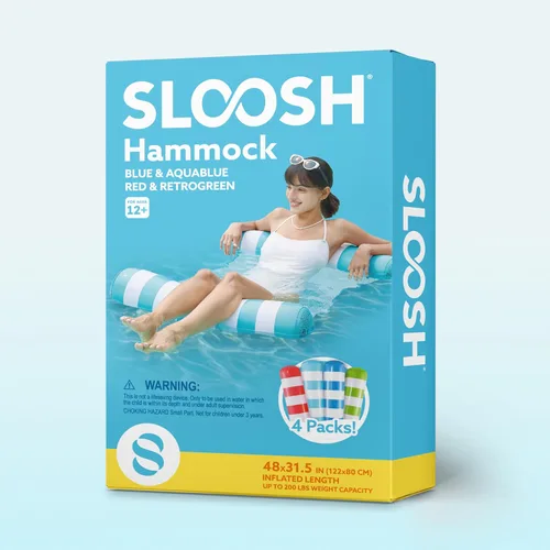 Miniatura 8 de SLOOSH 4 Packs Strip Type Hammock Pool Floats Adults, 4-in-1 Multi-Purpose Inflatable Pool Floaties PVC Water Hammock Lounge