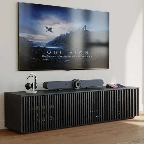 Miniatura 8 de POVISON Soporte de TV Moderno de Mediados de Siglo Completamente Ensamblado, Consola Multimedia de Listones de Madera de 59.06" para TV de 55