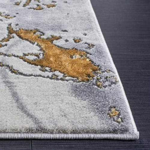 Miniatura 3 de SAFAVIEH Craft Collection - Alfombra de área de 9 x 12 pies, gris y dorado, diseño abstracto moderno, no desprende pelusa y de fácil cuidado, ideal