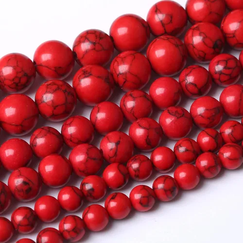 Miniatura 18 de 36 PIEZAS Cuentas de Malaquita Roja de 10 MM, Cuentas Redondas Sueltas de Gema Natural para Hacer Joyería 38 cm