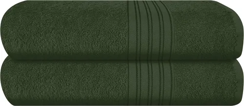 Miniatura 50 de BOUTIQUO Juego de 2 toallas de baño 100% algodón de 28 x 55 pulgadas, toallas de baño grandes ecológicas, compactas, de secado rápido, ligeras, Rosa