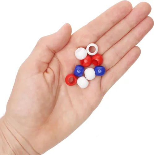 Miniatura 3 de 300 cuentas acrílicas grandes de agujero para manualidades y cabello de 0.394 in x 0.472 in, cuentas acrílicas con agujero grande de 0.224 in