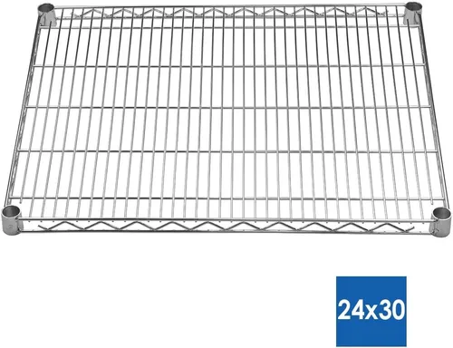Miniatura 2 de SI Estantería escalonada de alambre cromado de 24 pulgadas de profundidad x 30 pulgadas de ancho x 54 pulgadas de alto con 5 estantes ajustables