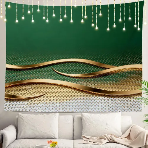 Miniatura 65 de Shrahala Tapiz de pared azul brillante, acuarela azul degradado para colgar en la pared, tapiz grande decorativo de fibra de poliéster, dobladillo