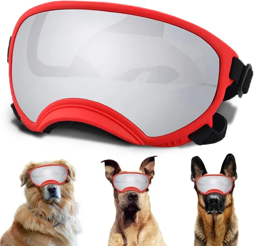 Miniatura 21 de Gafas de sol grandes para perros con correa ajustable, protección UV, a prueba de victorias, adecuadas para perros medianos y medianos
