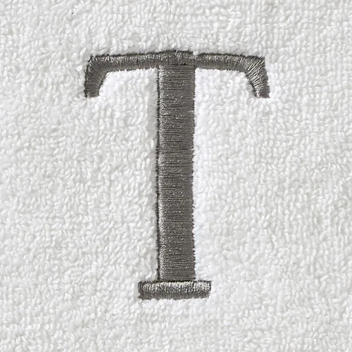 Miniatura 2 de SKL Home Casual Monogram - Juego de toallas de mano, T, 16 x 26 pulgadas, color blanco, 2