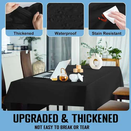 Miniatura 3 de Mantel Desechable 10-Pack 54x108 Pulgadas, Manteles Decorativos Impermeables de Plástico Rectangular para Mesa, para Fiestas de Vacaciones, Bodas