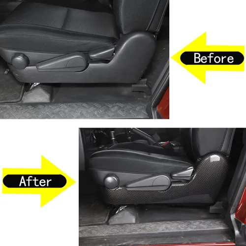 Miniatura 2 de Cubierta de panel de decoración lateral de asiento de automóvil para Toyota FJ Cruiser 2007-2022, accesorios de panel de ajuste de asiento de fibra