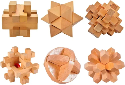 Miniatura 3 de 3D Rompecabezas bromista, cubeta de madera cerebro