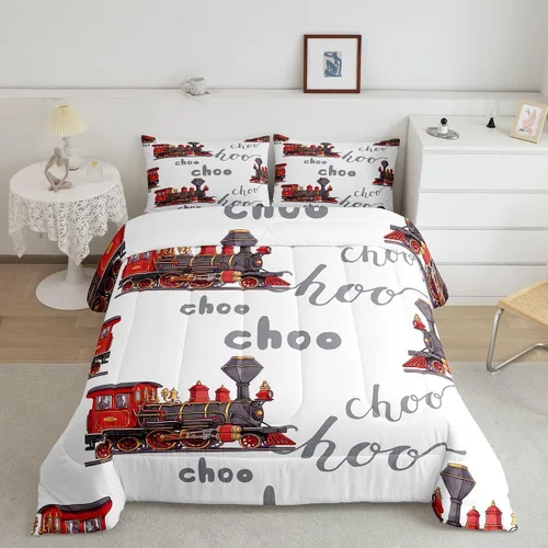 Miniatura 48 de Feelyou Juego de edredón de coche de dibujos animados para niños, edredón de construcción para niños, juego de ropa de cama de camiones y equipos